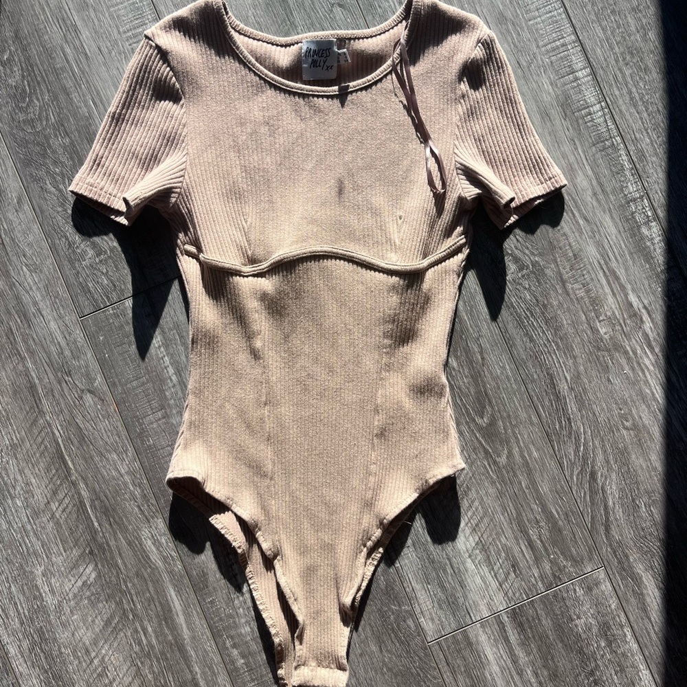 Princess Polly Ribbed Tan Bodysuit